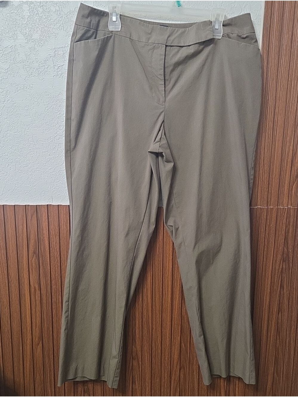 Courtenay Olive-Taupe Stretch Trousers 18 W [1864].